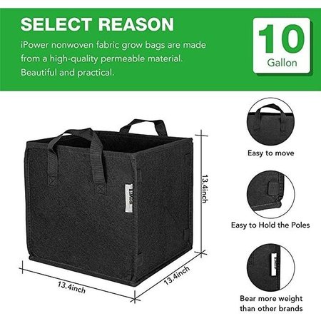 Ipower Cubic Grow Bag 10 Gallon, 15-pack, 15PK GLGROWBAGCUBIC10X5X3